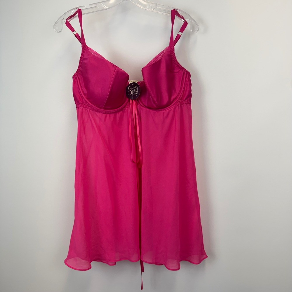 Cacique Seriously Sexy Pink Babydoll Chemise Lingerie 18/20 Underwire NWT